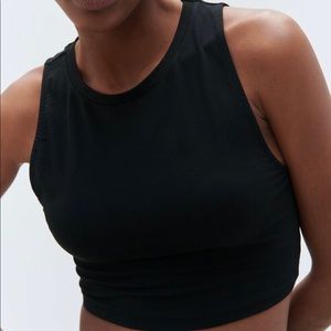 Zara black basic crop tank top